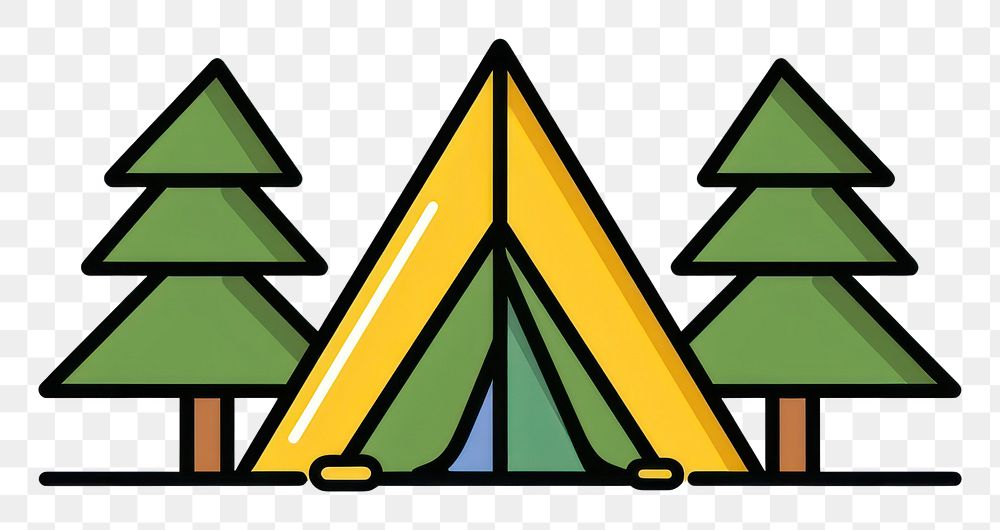 PNG  Camping tent among pine trees