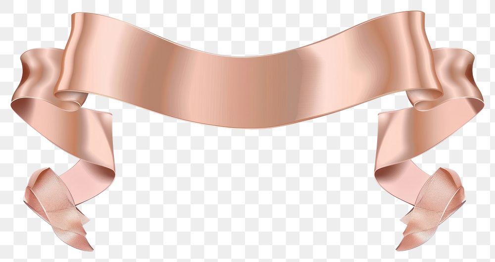 PNG  Elegant rose gold ribbon banner