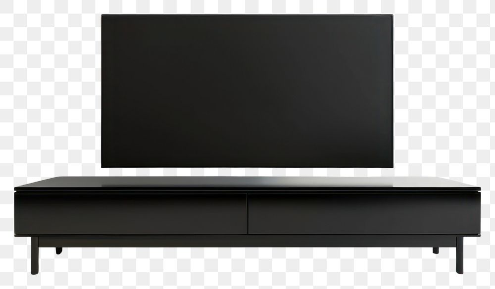 PNG Black TV benche electronics television furniture.