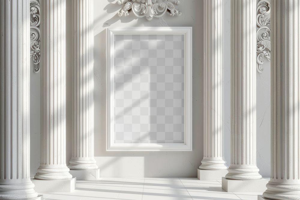 PNG classical white frame mockup, transparent design