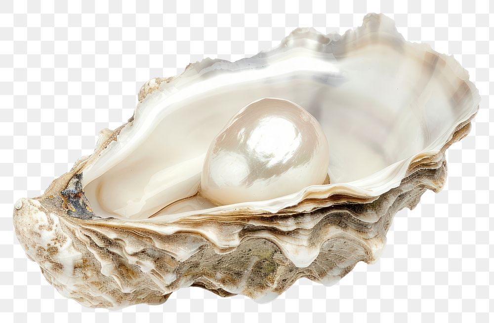 PNG Lustrous pearl inside open oyster