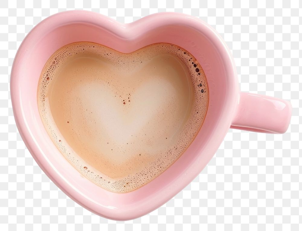 PNG  Heart-shaped coffee cup pink