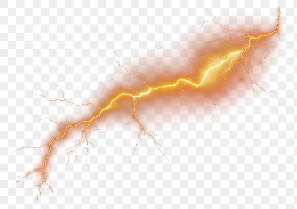 PNG  Dramatic lightning bolt in darkness