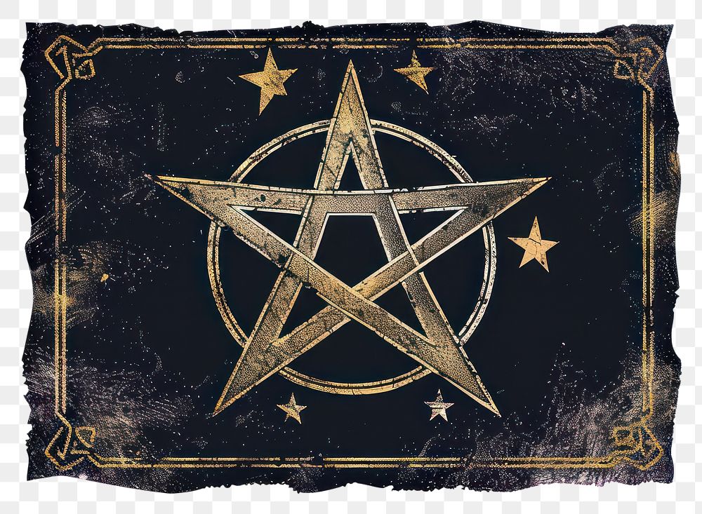 PNG Mystical pentagram with vintage design