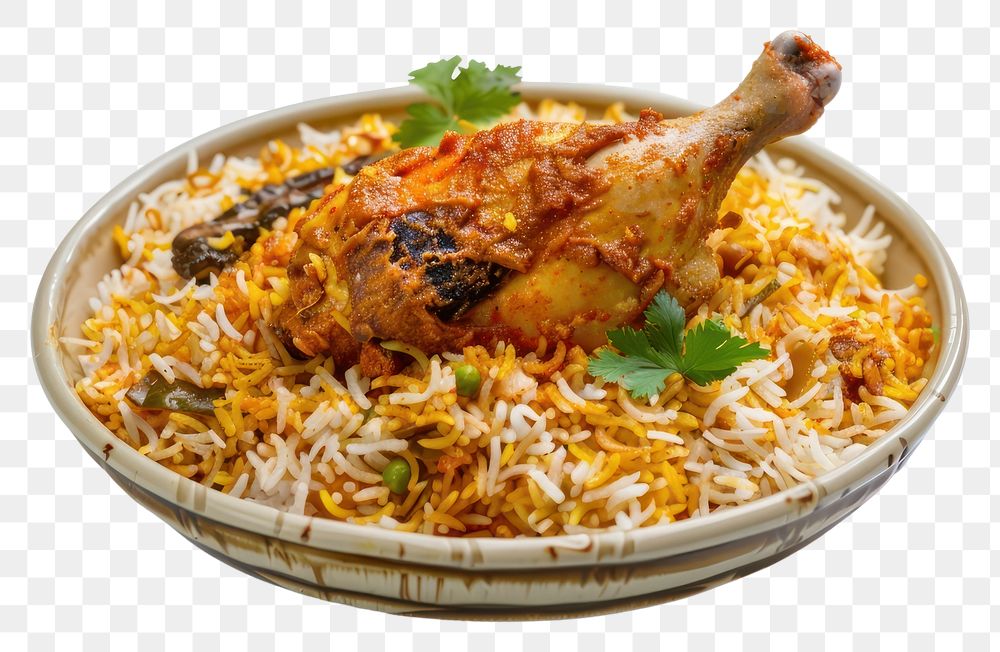 PNG A chicken Handi Biryani produce mutton grain.