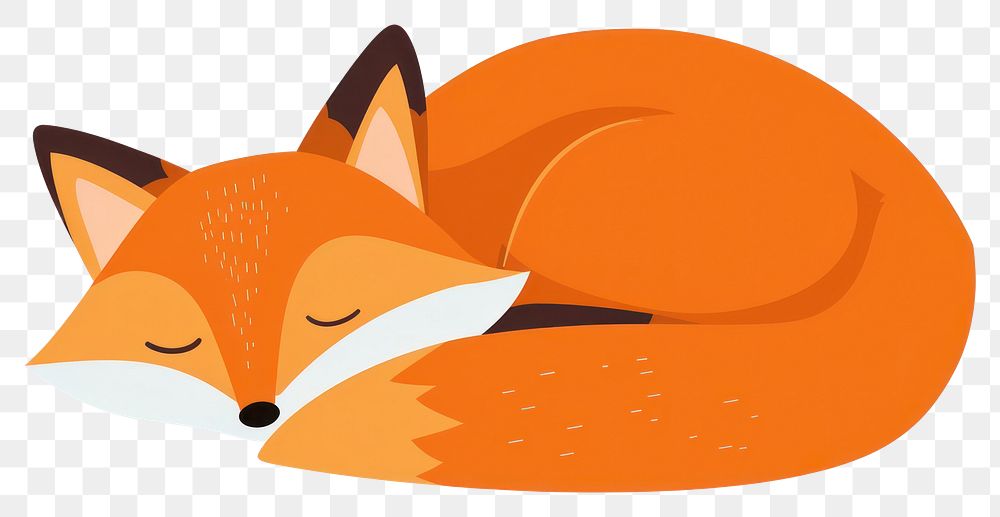 Sleeping fox cartoon illustration