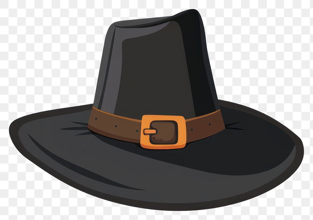 Classic black pilgrim hat illustration