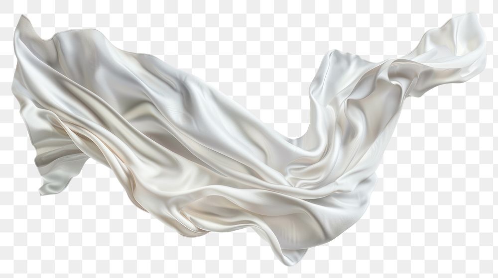 PNG  Elegant flowing white silk fabric