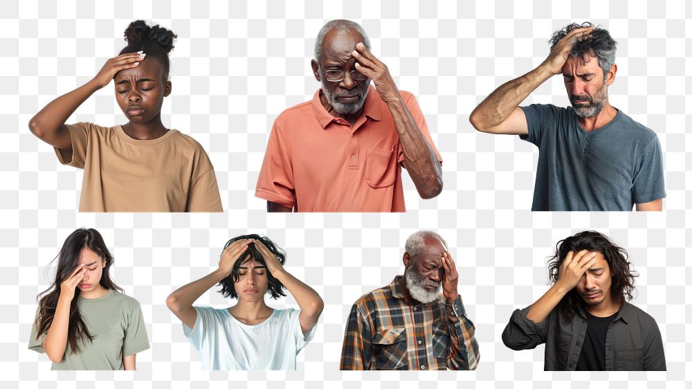 PNG people having pain element set, transparent background