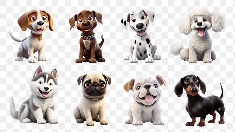 PNG cute 3d dog, transparent background