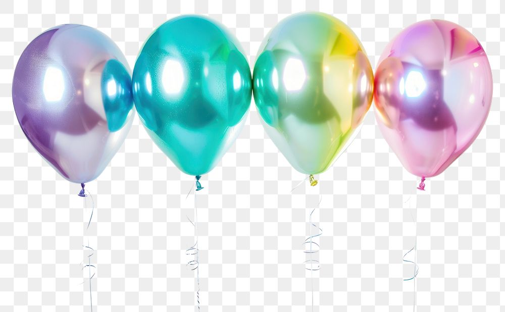 PNG Colorful shiny helium party balloons