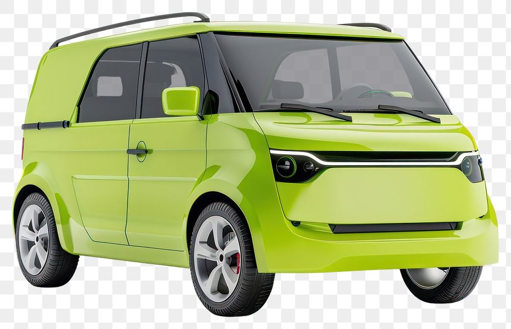 PNG Modern electric green van