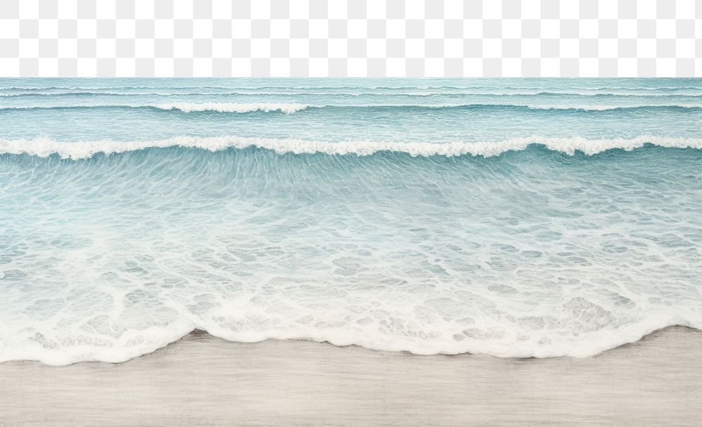 PNG  ocean waves illustration border, transparent background