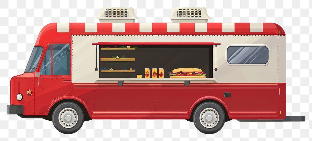 Red food truck illustration vector