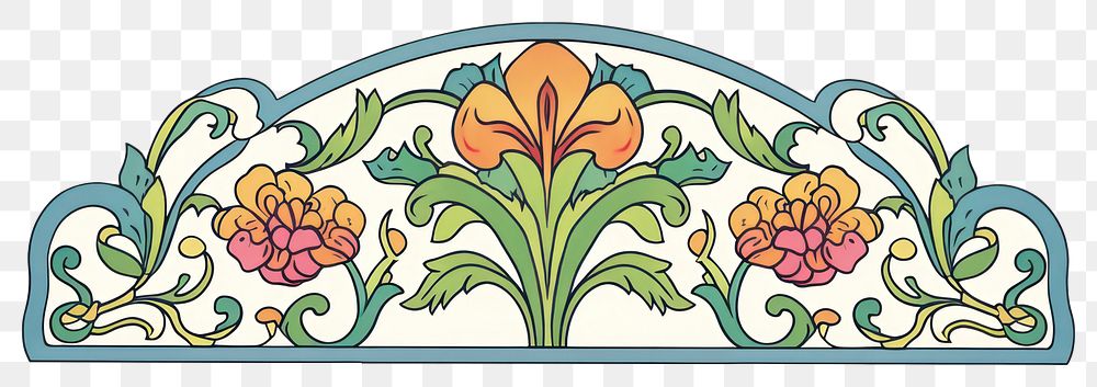 PNG Colorful floral decorative illustration