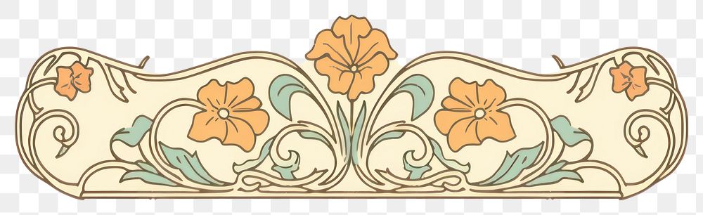 PNG Elegant floral decorative border illustration