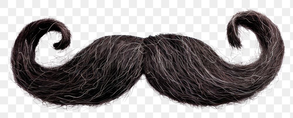 PNG Curly black handlebar mustache