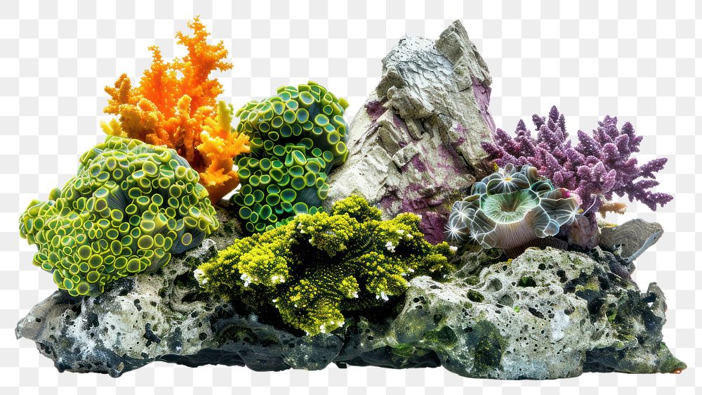 Colorful coral reef aquarium decoration