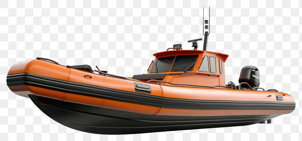 PNG Orange inflatable rescue boat image