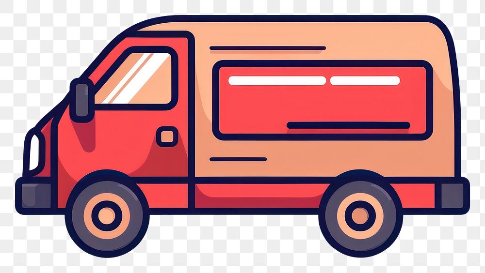 PNG Colorful delivery van illustration