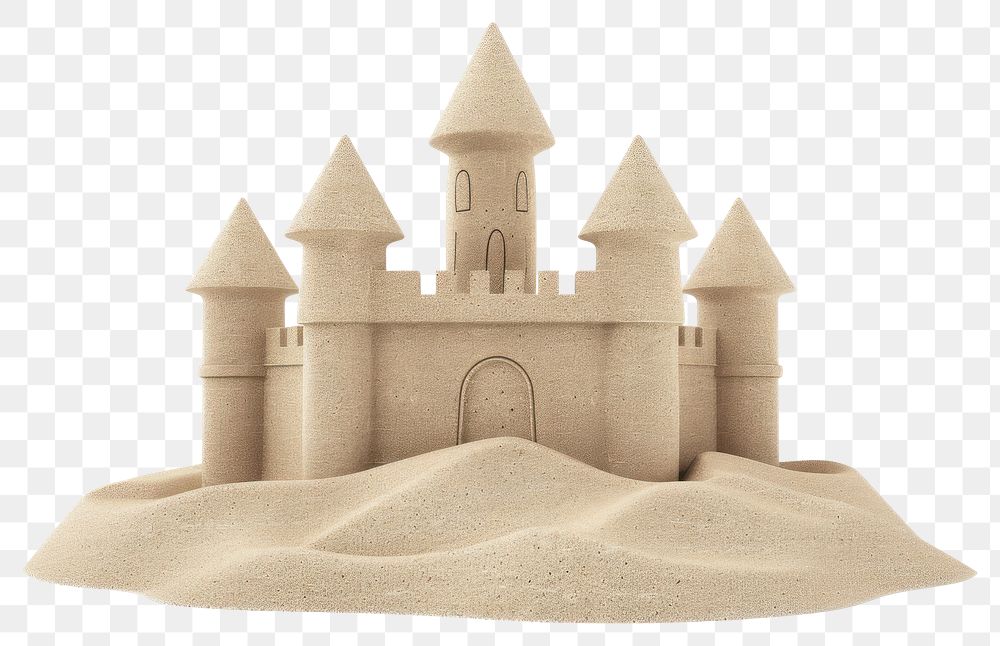 Intricate sandcastle with multiple towers