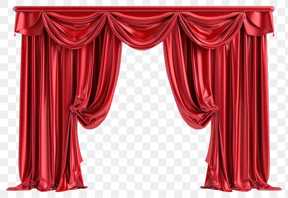 PNG Elegant red theater curtains