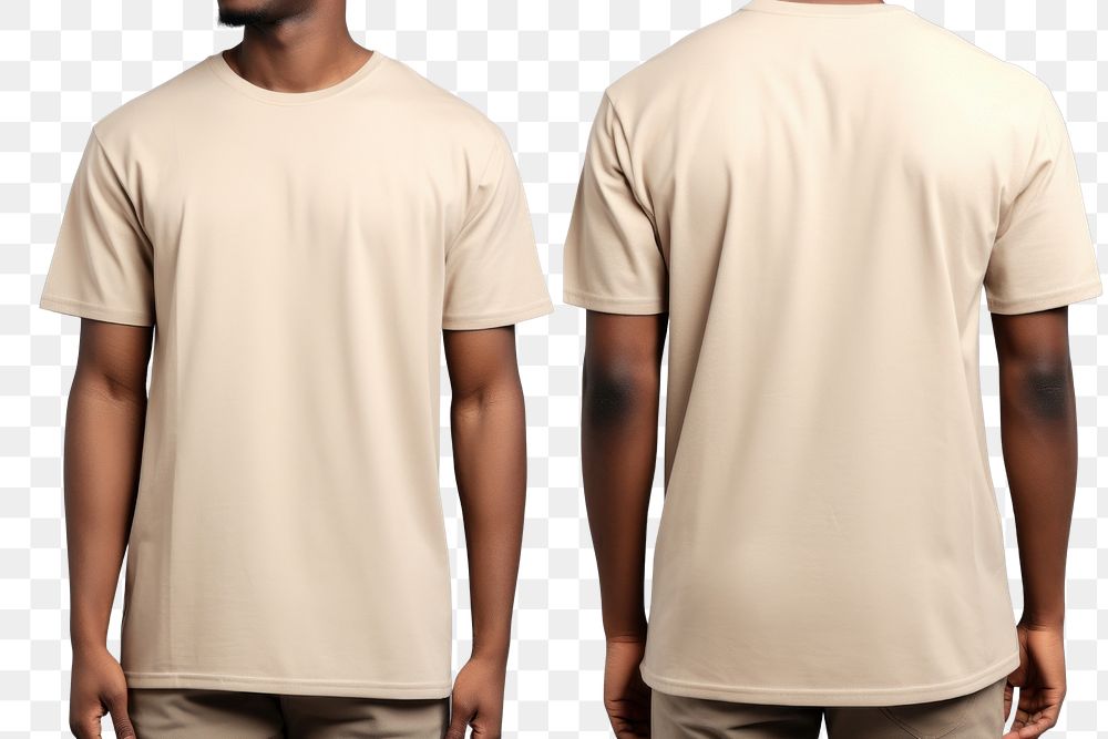 Blank beige t-shirt mockup clothing apparel undershirt.