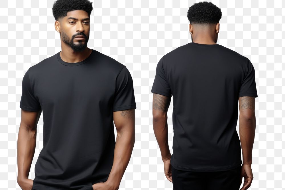 Blank black t-shirt mockup clothing apparel man.