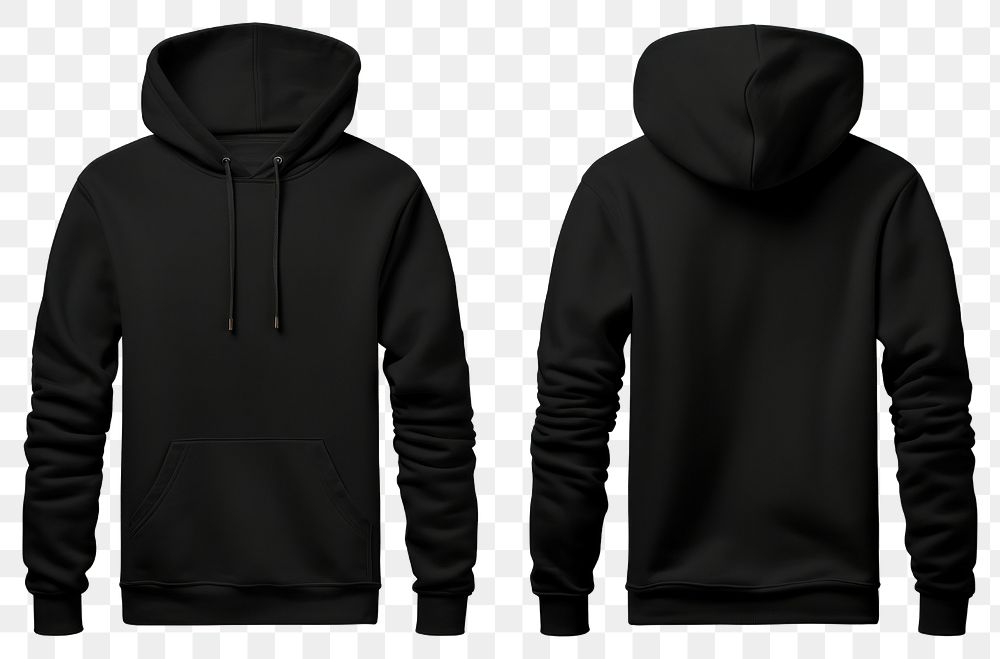 Blank black hoodie mockup clothing apparel sweatshirt.