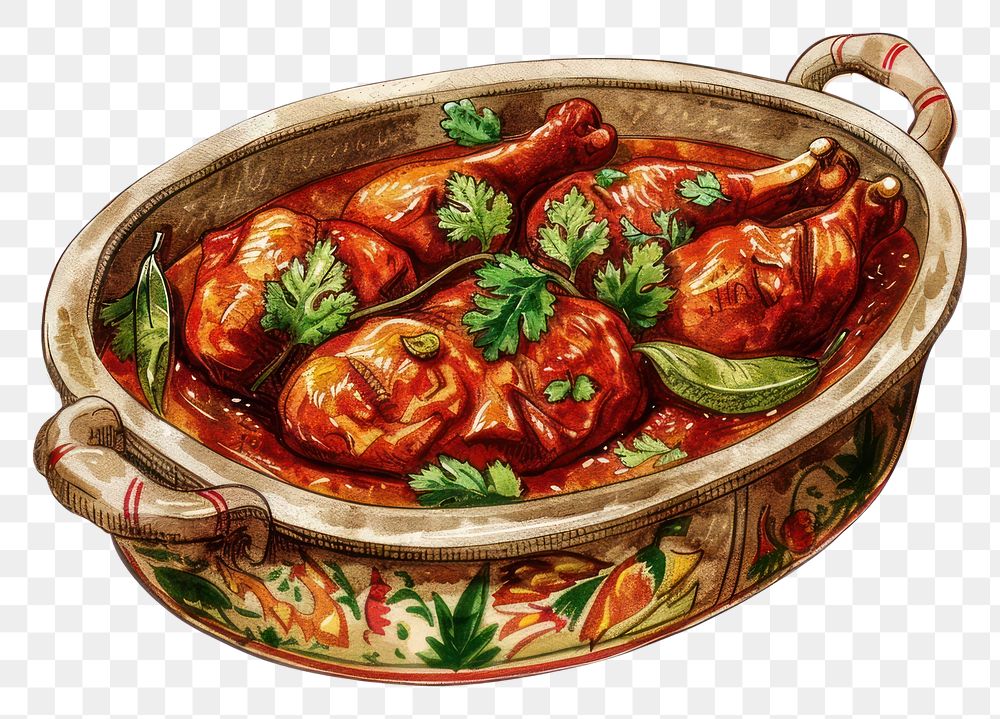 PNG Delicious chicken curry illustration