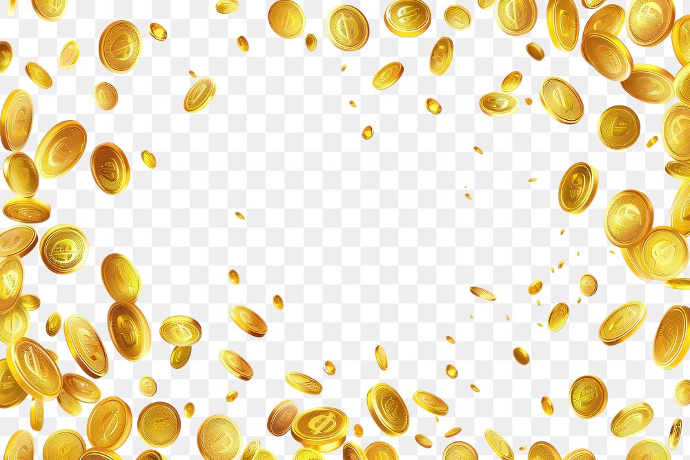 PNG Golden coins falling illustration