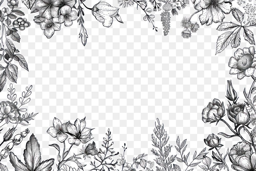 PNG Elegant floral border illustration