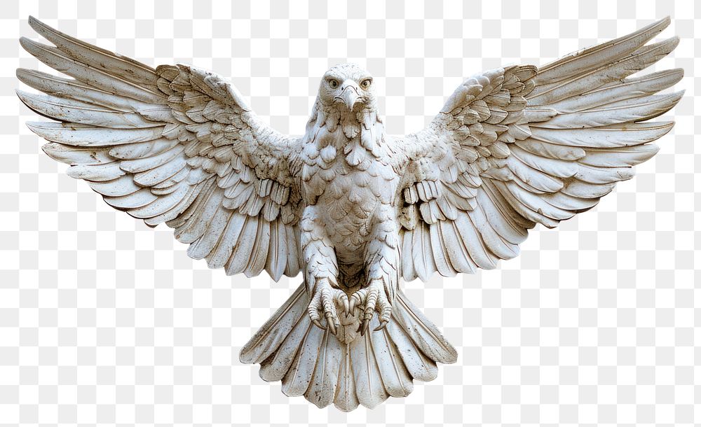 PNG  Majestic stone eagle sculpture wings