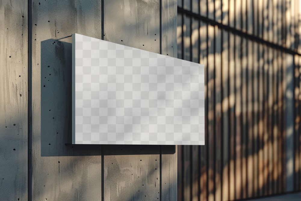 PNG Outdoor wall sign mockup, transparent design