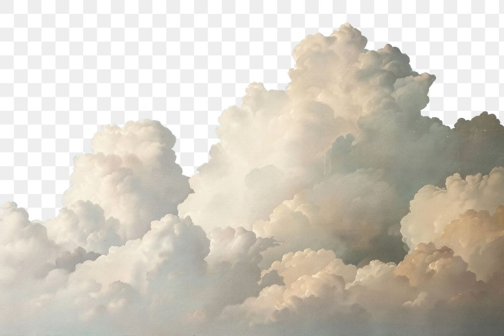 PNG white clouds border, transparent background