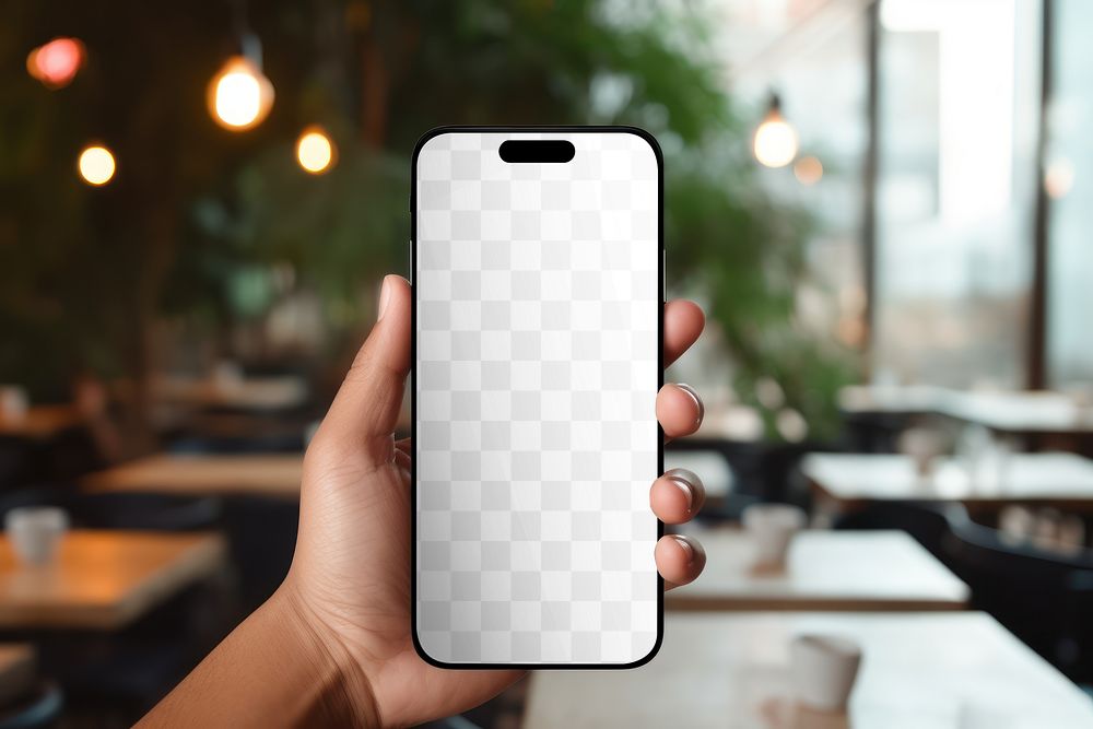 PNG phone screen mockup, transparent design