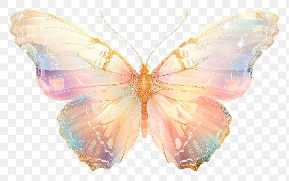 PNG Elegant pastel butterfly illustration, transparent background