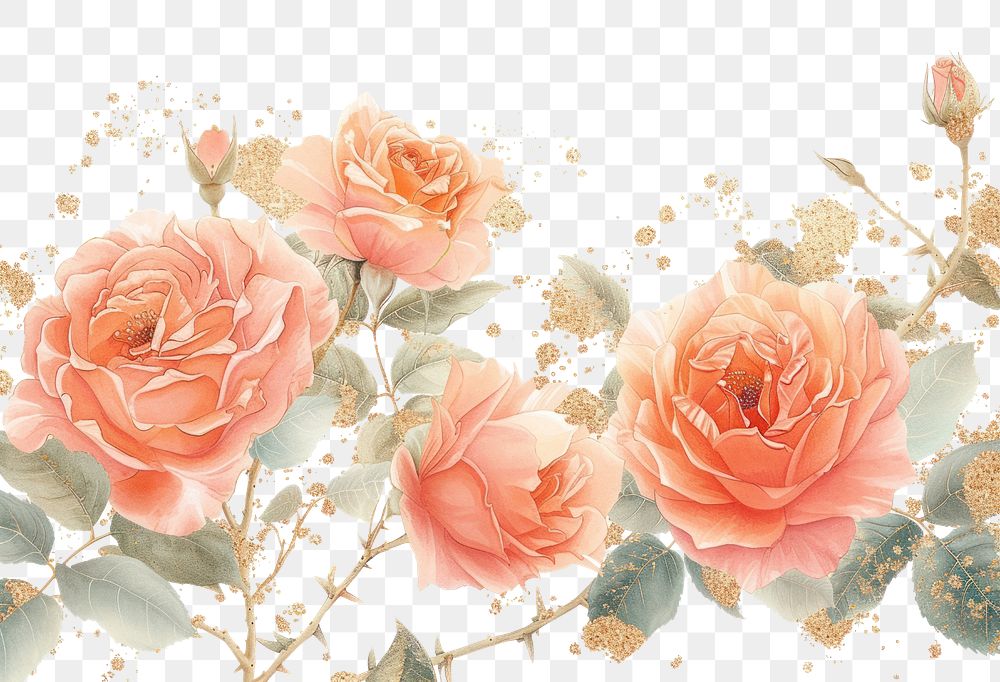 Roses pattern flower plant.