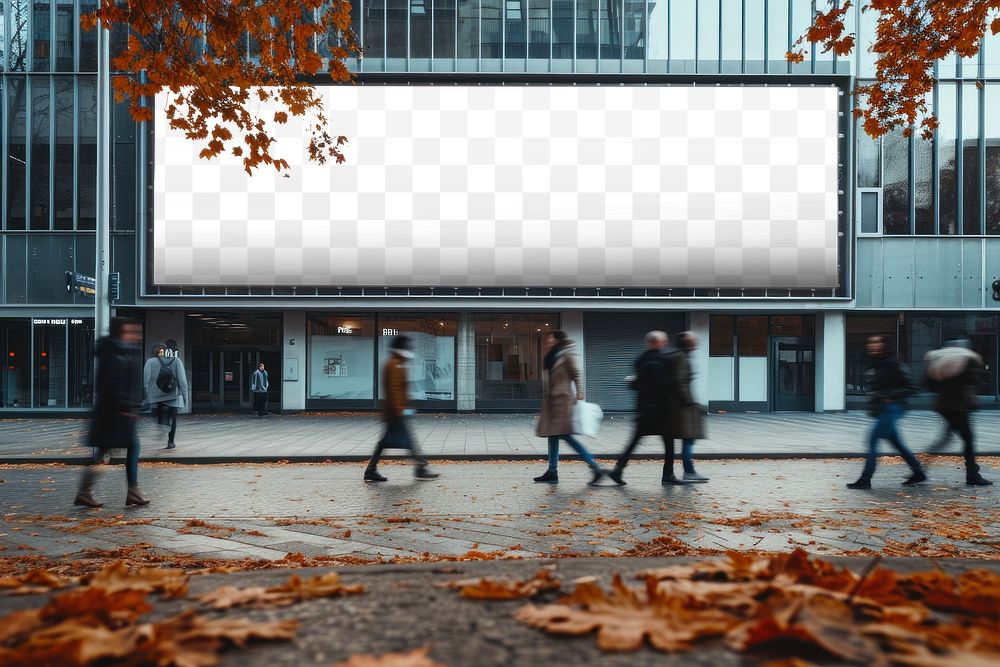 PNG urban billboard mockup, transparent design