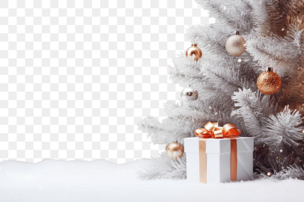 PNG Festive Christmas tree border, transparent background