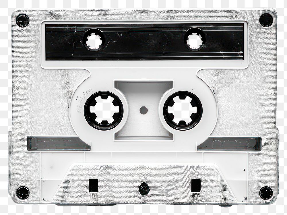 PNG Vintage white audio cassette tape