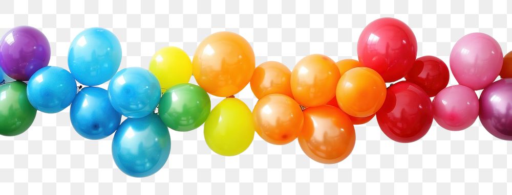 PNG Colorful balloons on white background