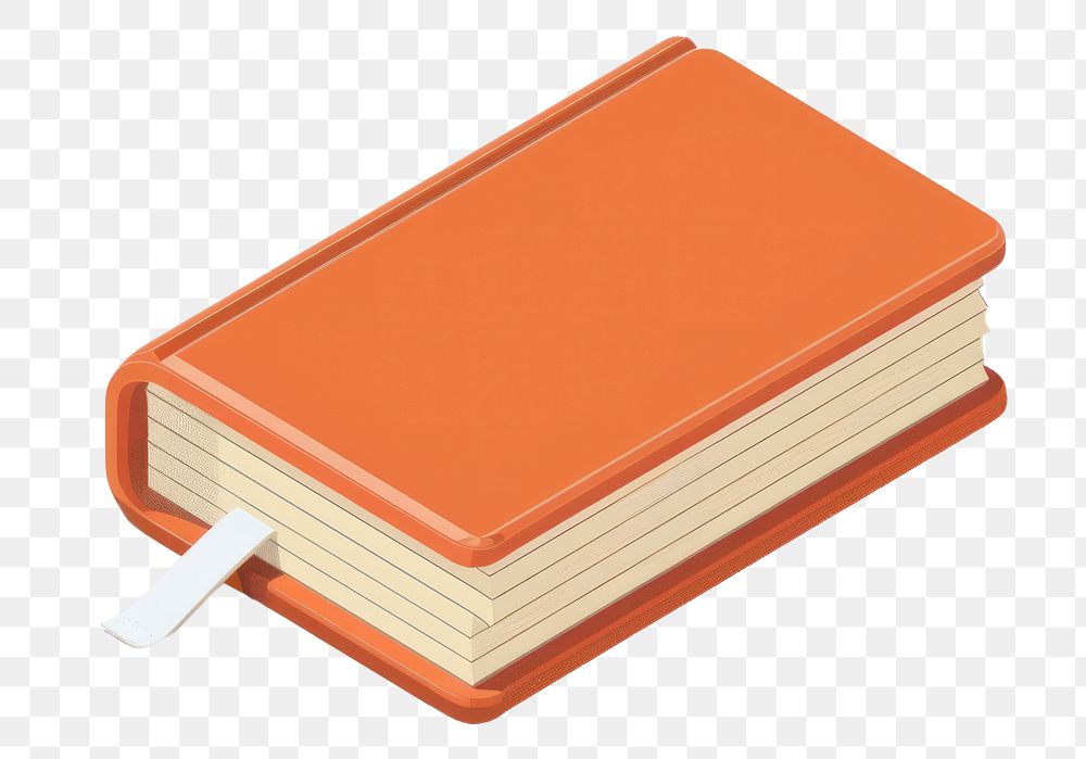 PNG Orange hardcover book with bookmark