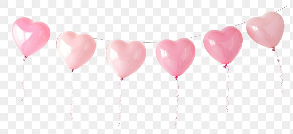 PNG Pink heart-shaped balloon decoration