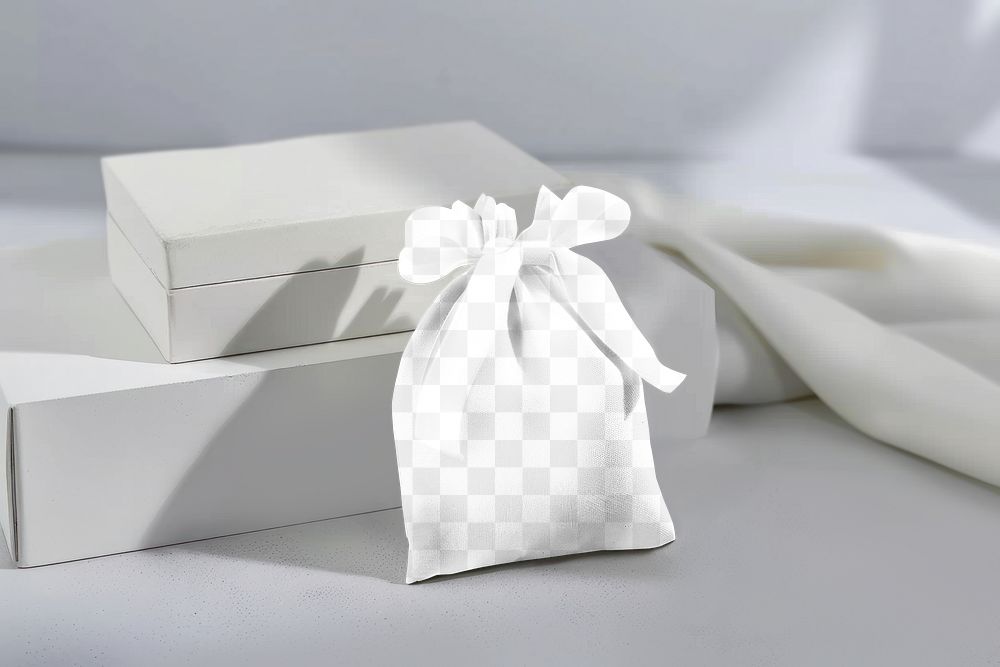 PNG gift bag mockup, transparent design