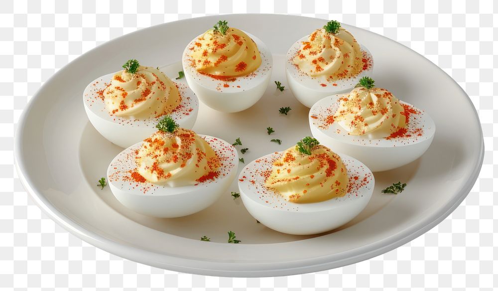 PNG Delicious deviled eggs appetizer plate