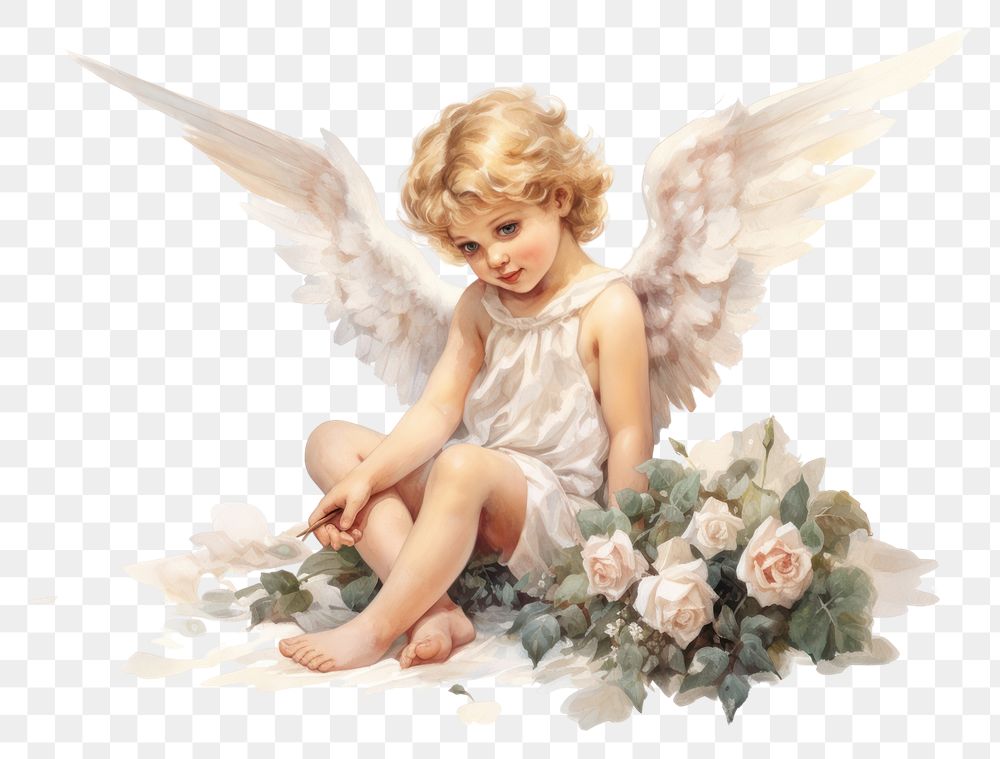 PNG Watercolor illustration Child Angel | Premium PNG - rawpixel