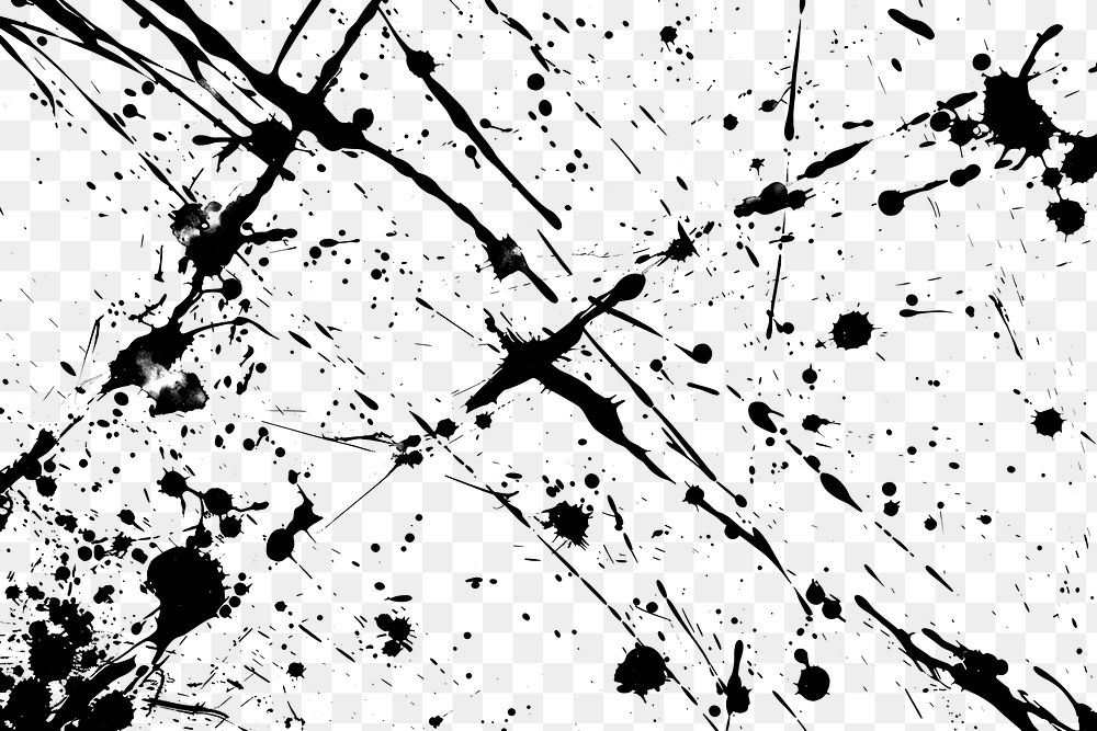 PNG Abstract black ink splatter background