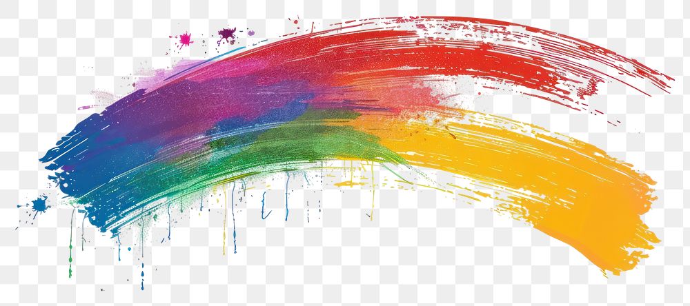 Vibrant rainbow paint brushstroke