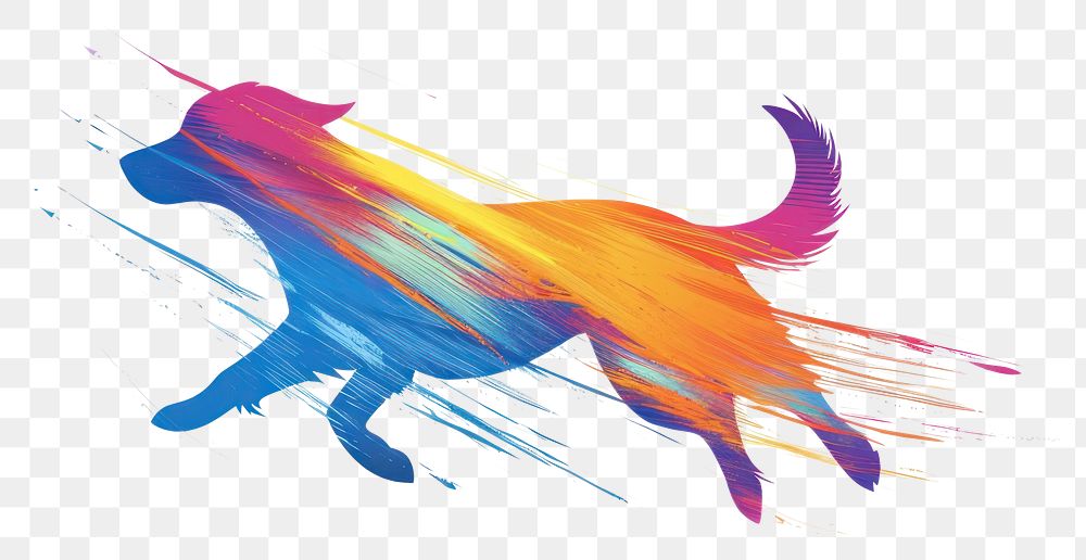 Colorful abstract running dog